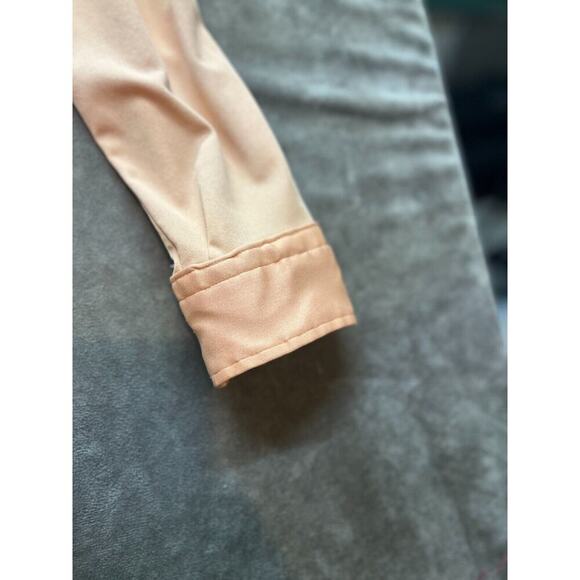 Montgomery Ward Men's Vintage 70s Orange‎ Button-Up Shirt 15 1/2-35 Polyester - Picture 2 of 6